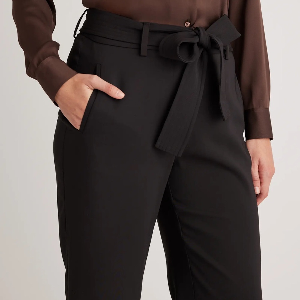 uniqlo NWT work pants, wide leg, with tie belt